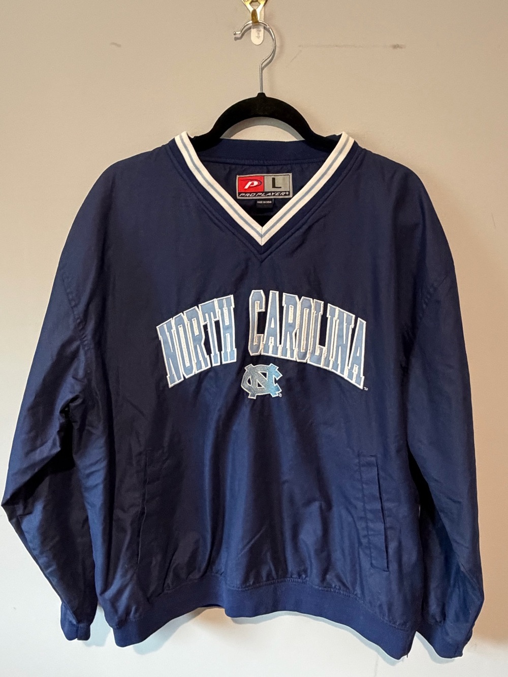 Pro Player Pullover Windbreaker Jacket North Carolina Tar Heels UNC Size Large